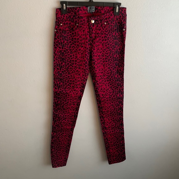 Vintage low rise Tripp nyc hot pink leopard pants - Picture 1 of 5